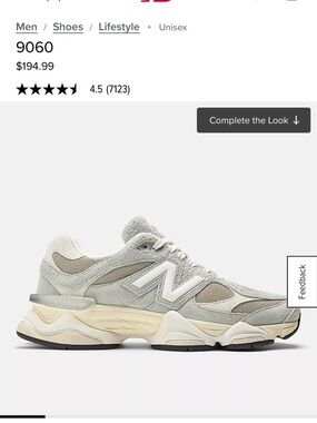 New Balance 9060 Sneaker in Light Grey & Cream